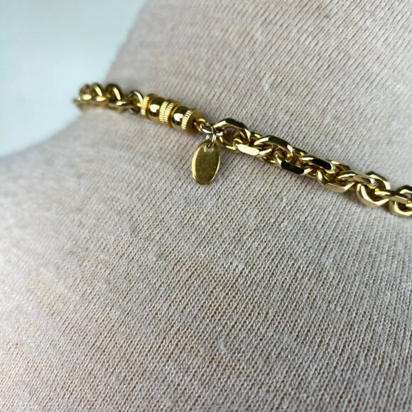 Vintage Signed Les Bernard Heavy Gold Tone Chain Necklace 31" - Picture 3 of 6